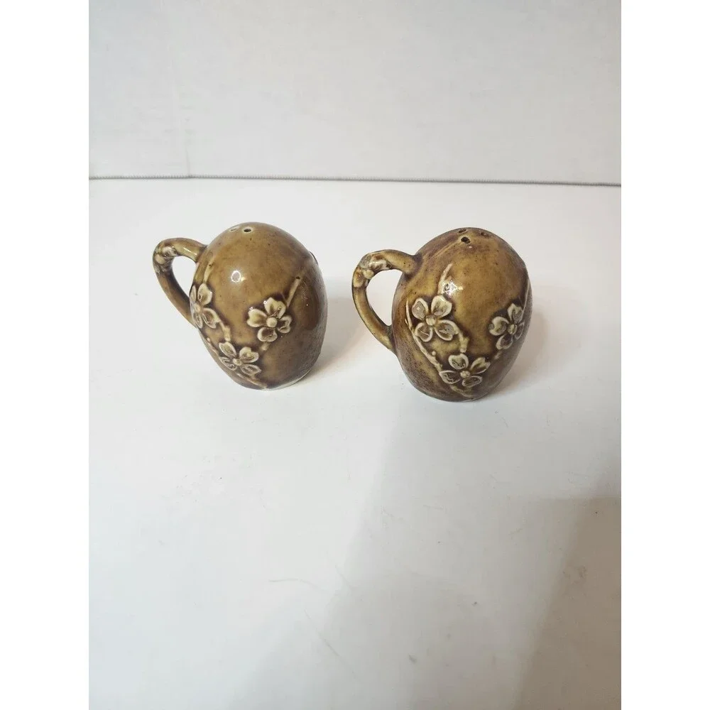 Vintage Cherry Blossom Salt & Pepper Shakers Japan